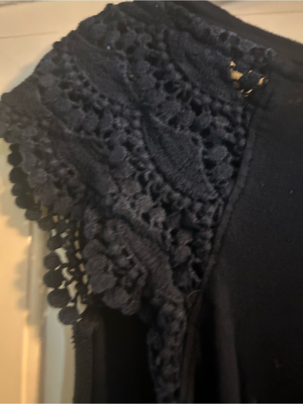 Ava & Viv Black Crochet-Trim V-Neck Women's sleeveless Top - Picture 7 of 7